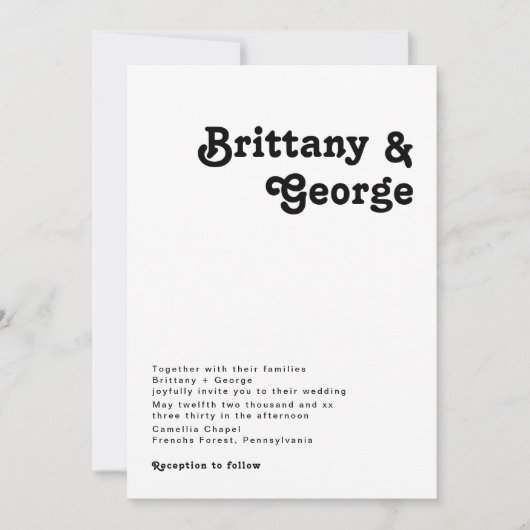 Modern Retro Lettering Weddenschap Kaart (Voorkant)