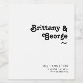 Modern Retro Lettering Weddenschap Wine Label Wijn Etiket (Enkel label)