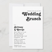 Modern Retro Lettering Wedding Brunch Kaart (Voorkant)