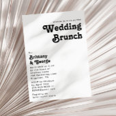 Modern Retro Lettering Wedding Brunch Kaart