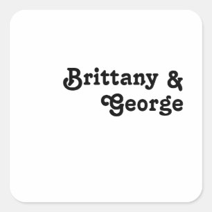 Modern Retro Lettering Wedding Envelope Seals Vierkante Sticker