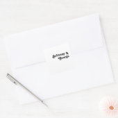 Modern Retro Lettering Wedding Envelope Seals Vierkante Sticker (Envelop)