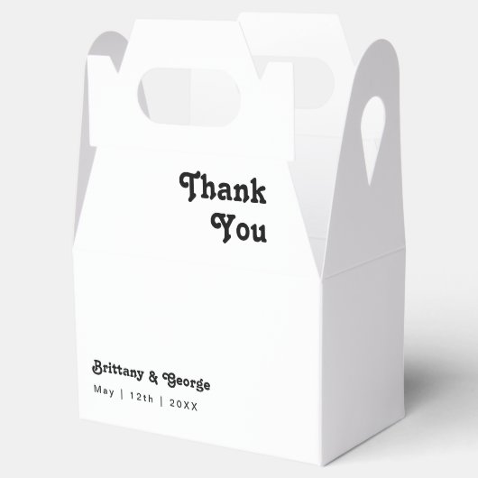 Modern Retro Lettering Wedding Favor Box Bedankdoosjes (Geopend)