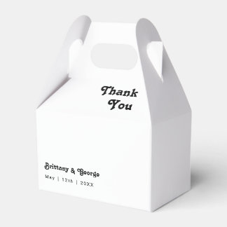 Modern Retro Lettering Wedding Favor Box Bedankdoosjes