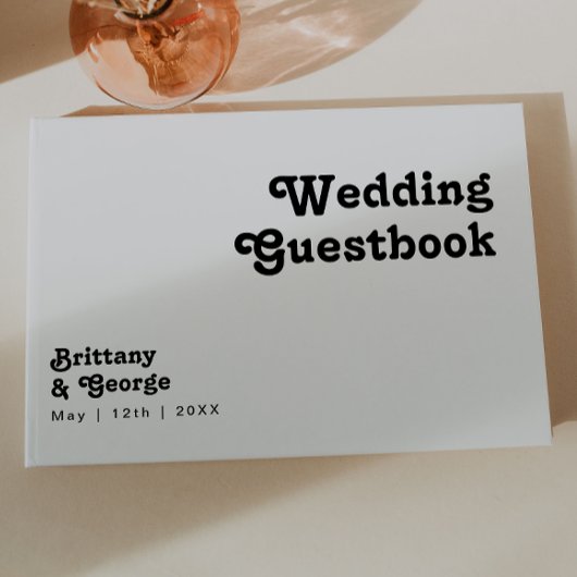 Modern Retro Lettering Wedding Guestbook Gastenboek