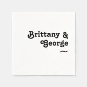 Modern Retro Lettering Wedding Napkins Servet (Voorkant)