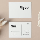 Modern Retro Lettering Wedding RSVP Briefkaart