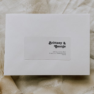 Modern Retro Lettering Wedding RSVP Return Address Etiket
