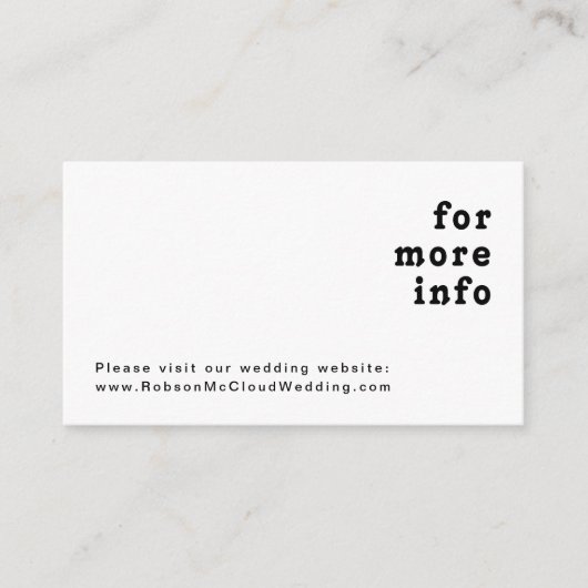Modern Retro Lettering Wedding Website Informatiekaartje (Voorkant)