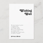 Modern Retro Lettering Wedding Wishing Well Enclos Informatiekaartje (Voorkant)