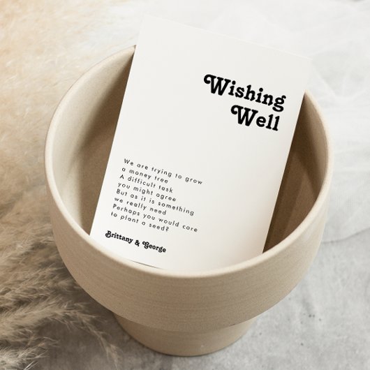 Modern Retro Lettering Wedding Wishing Well Enclos Informatiekaartje