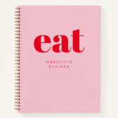 Modern Retro Leuk Roze en Rode Custom Blank Recept Notitieboek (Voorkant)