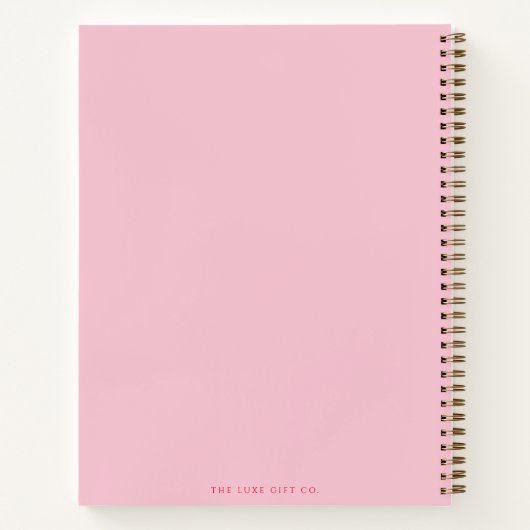 Modern Retro Leuk Roze en Rode Custom Blank Recept Notitieboek (Achterkant)