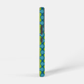 Modern Retro Link Patroon in Blauw en Groen Samsung Galaxy Hoesje (Rechterkant)