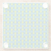 Modern Retro Link Pattern in Blue and Green Glazen Onderzetter (Achterkant)