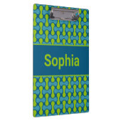 Modern Retro Link Pattern in Blue and Green Klembord (Rechts)