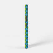 Modern Retro Link Pattern in Blue and Green Samsung Galaxy Hoesje (Rechterkant)
