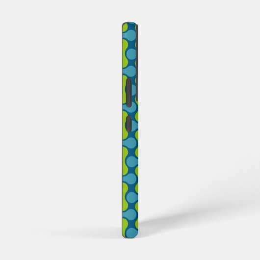 Modern Retro Link Pattern in Blue and Green Samsung Galaxy Hoesje (Rechterkant)