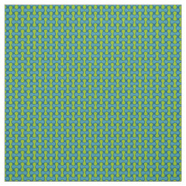 Modern Retro Link Pattern in Blue and Green Stof