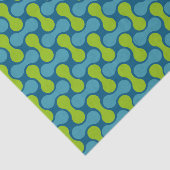 Modern Retro Link Pattern in Blue and Green Tissuepapier (Detail)