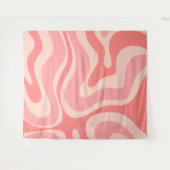 Modern Retro Liquid Swirl Abstract Blush Roze Wandkleed (Voorkant (horizontaal))