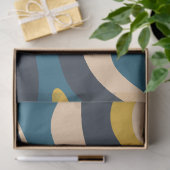 Modern Retro Liquid Swirl Abstract Patroon Blauw Tissuepapier (Geschenk)