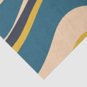 Modern Retro Liquid Swirl Abstract Patroon Blauw Tissuepapier (Detail)