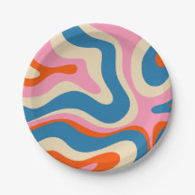 Modern Retro Liquid Swirl Abstract Patroon