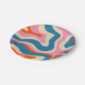 Modern Retro Liquid Swirl Abstract Patroon Papieren Bordje (Gekanteld)