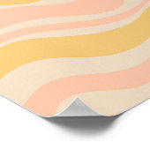 Modern Retro Liquid Swirl Abstract Patroon Pastel Poster (Hoek)