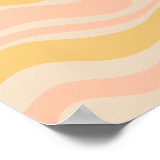 Modern Retro Liquid Swirl Abstract Patroon Pastel Poster (Hoek)