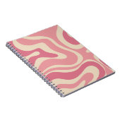 Modern Retro Liquid Swirl Abstract Patroonroze Notitieboek (Rechterzijde)