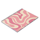 Modern Retro Liquid Swirl Abstract Patroonroze Notitieboek (Linkerzijde)