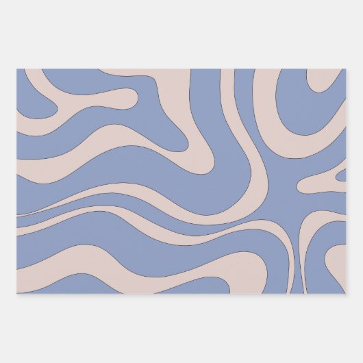Modern Retro Liquid Swirl Funky Abstract Pattern Inpakpapier Vel (Voorkant 2)