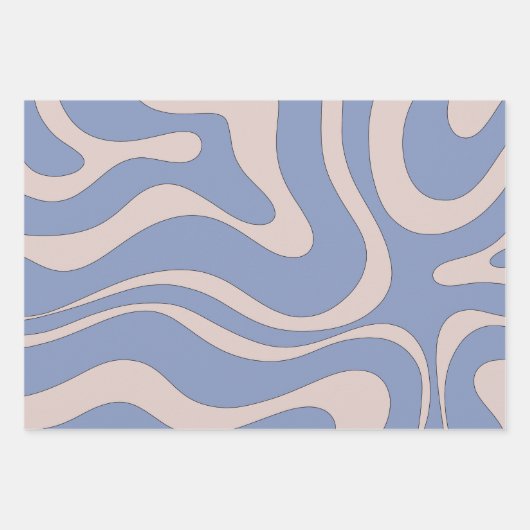 Modern Retro Liquid Swirl Funky Abstract Pattern Inpakpapier Vel (Voorkant 2)