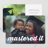 Modern RETRO Mastered IT 2 Foto afstuderen Aankondiging (Voorkant / Achterkant)