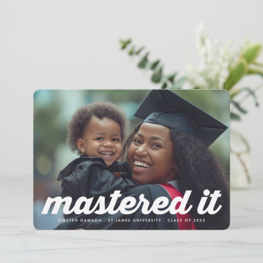 Modern RETRO Mastered IT 2 Foto afstuderen Aankondiging (Staand voorkant)