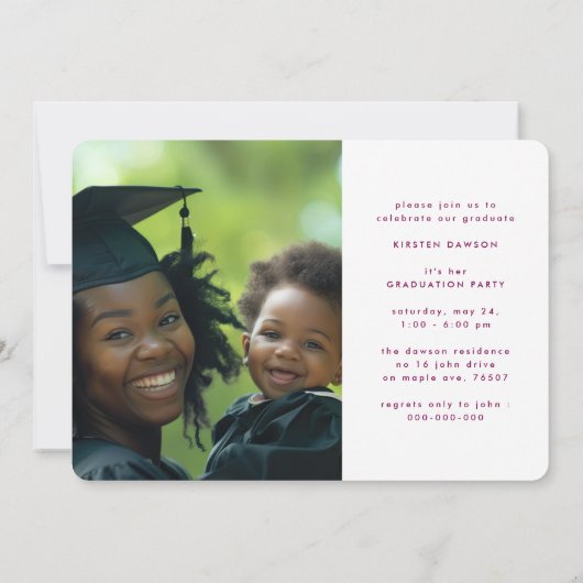 Modern RETRO Mastered IT 2 Foto afstuderen Aankondiging (Achterkant)