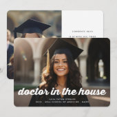 Modern RETRO MEDICAL DOCTOR 2 Foto afstuderen Aankondiging (Voorkant / Achterkant)