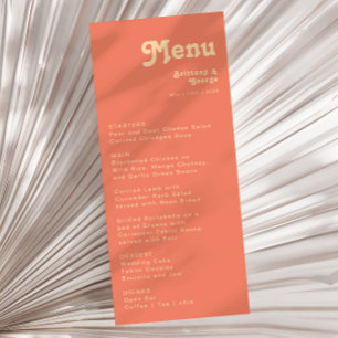 Modern Retro   Menu Coral Weddenschap