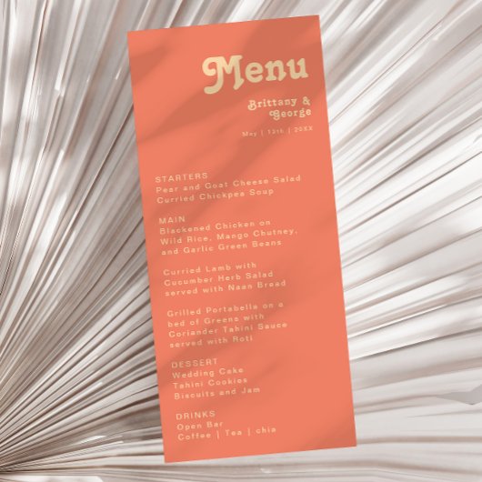 Modern Retro | Menu Coral Weddenschap