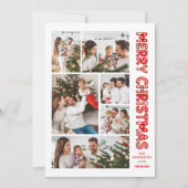 Modern Retro Merry Christmas Holiday Card Feestdagenkaart (Voorkant)