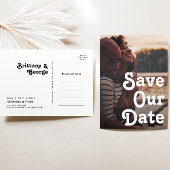 Modern Retro met opslaan van onze datumfoto Uitnodiging Briefkaart