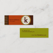 Modern Retro MiniCard Mini Visitekaartje (Voorkant / Achterkant)