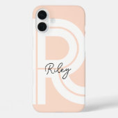 Modern Retro Monogram Initiaal Hedendaags Schattig Case-Mate iPhone Case (Achterkant)
