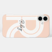 Modern Retro Monogram Initiaal Hedendaags Schattig Case-Mate iPhone Case (Achterkant (horizontaal))