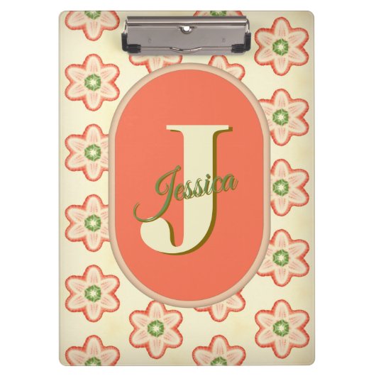  modern retro monogram klembord (Voorkant)