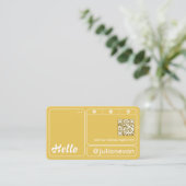 Modern Retro Mustard Yellow Chic Hello Visitekaartje (Staand voorkant)