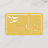 Modern Retro Mustard Yellow Chic Hello Visitekaartje (Achterkant)