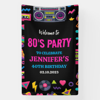 Modern Retro Neon 80’s Birthday Party for Adults Spandoek